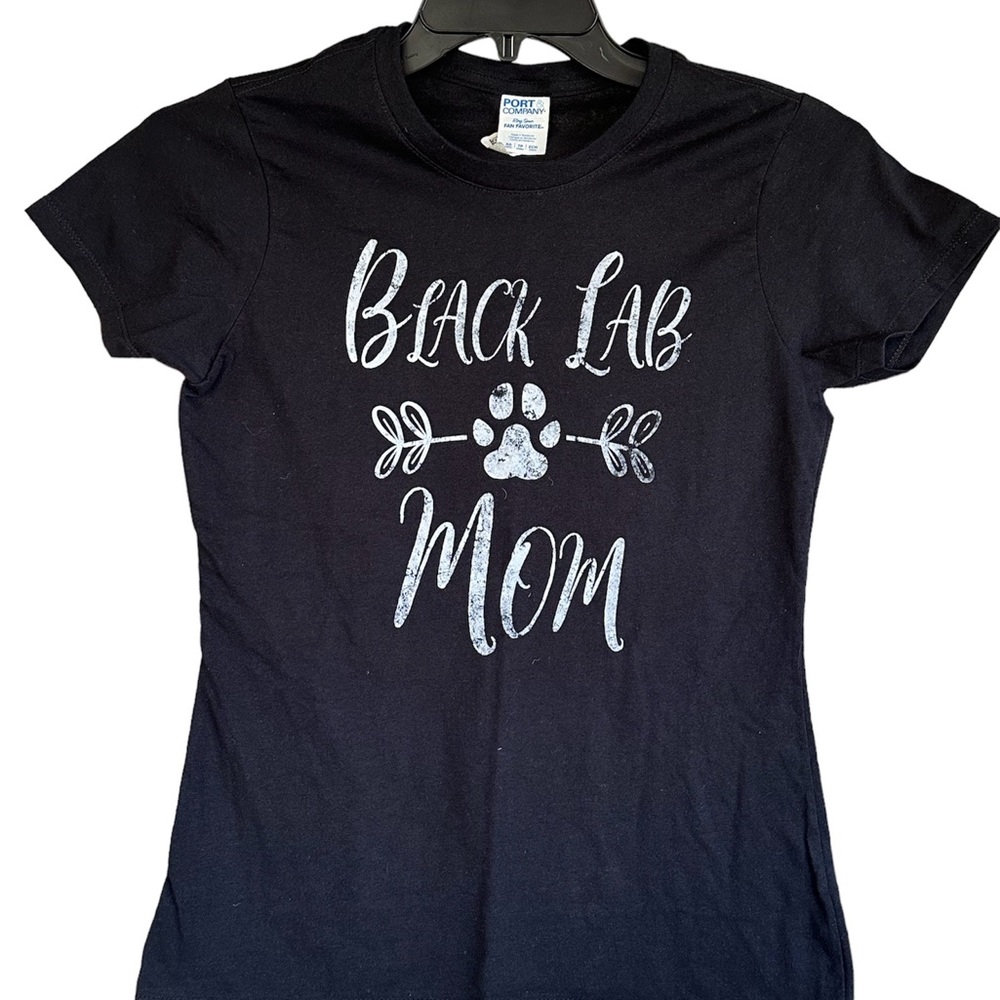 Black Lab Mom Graphic Tee Black & White Size XS